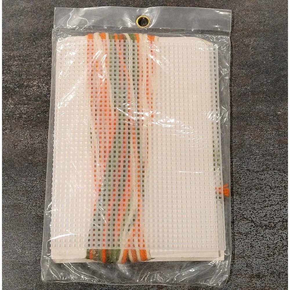 VTG Caron Fashionease 1981 Kit Magnets Carrot and Onion Plastic Canvas Kitchen